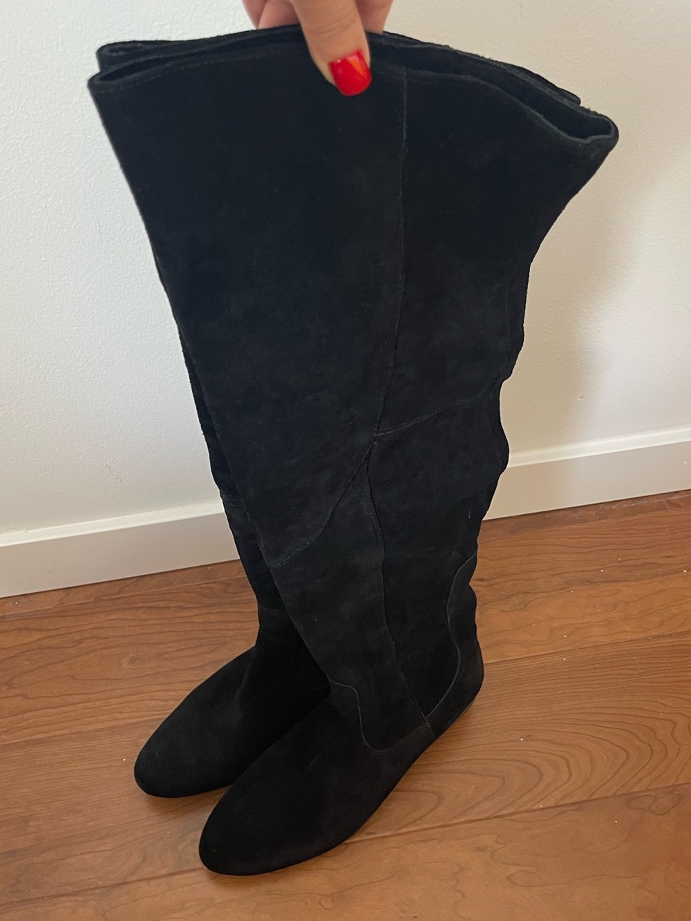 White Mountain Black Over-the-Knee Tallship Suede Boots Size 8.5